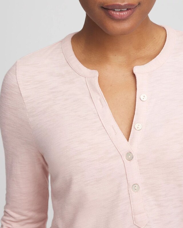 Cotton Slub Henley Tee - image 4